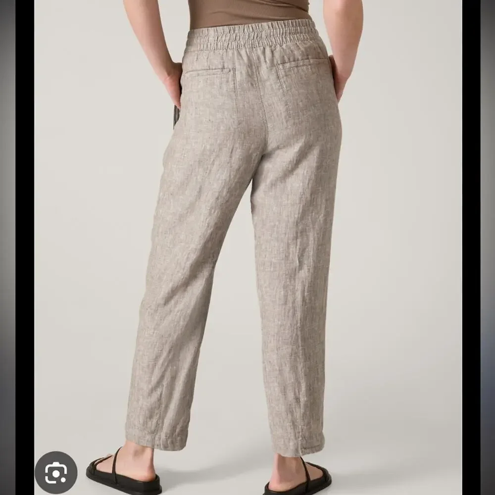 Athleta Retreat Linen Ankle Pant size M pyrite brown - Picture 4 of 8